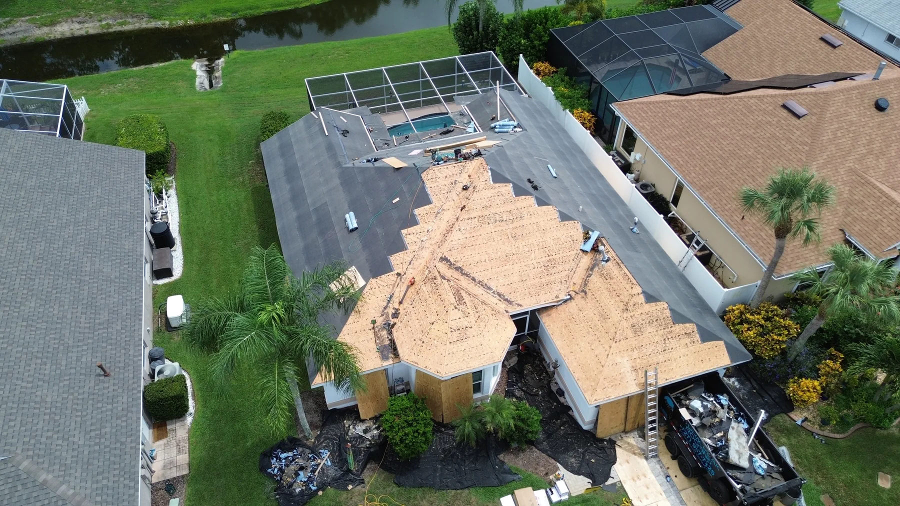 Roofing Work in Progress by Storm Peak Roofing in Tampa Bay